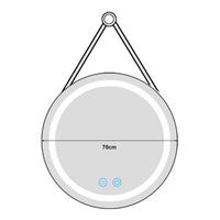 Specchio LED da Parete Picerno Ø70 cm Cornice Dorata pro.tec