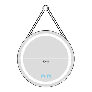 Specchio LED da Parete Picerno Ø70 cm Cornice Dorata pro.tec