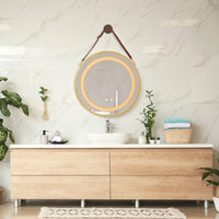 Specchio LED da Parete Picerno Ø70 cm Cornice Dorata pro.tec