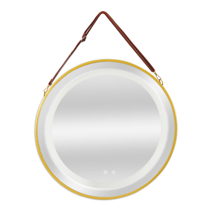 Specchio LED da Parete Picerno Ø70 cm Cornice Dorata pro.tec