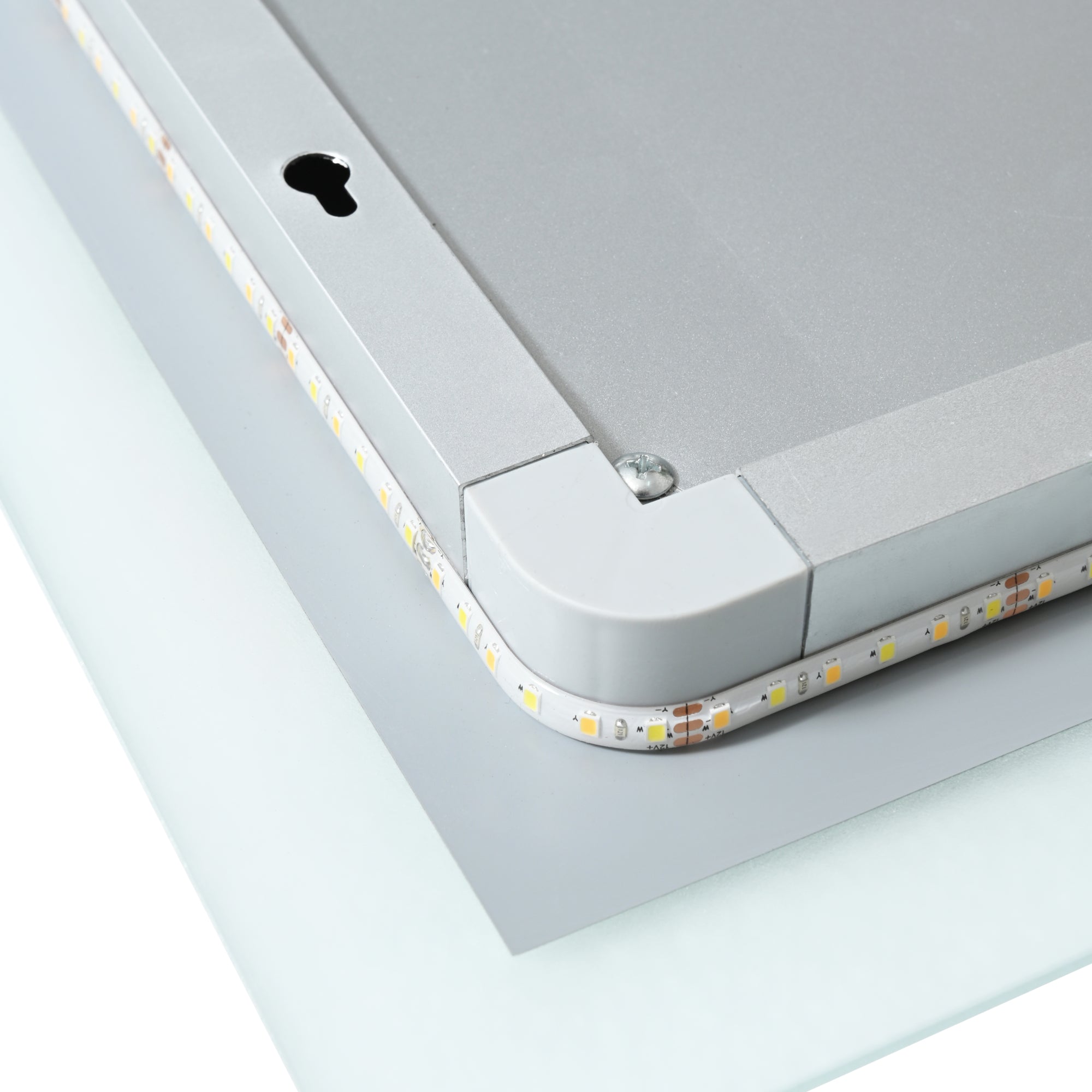 Specchio LED da Parete Scafa Multifunzionale Cornice Bianca 45 x 60 cm pro.tec