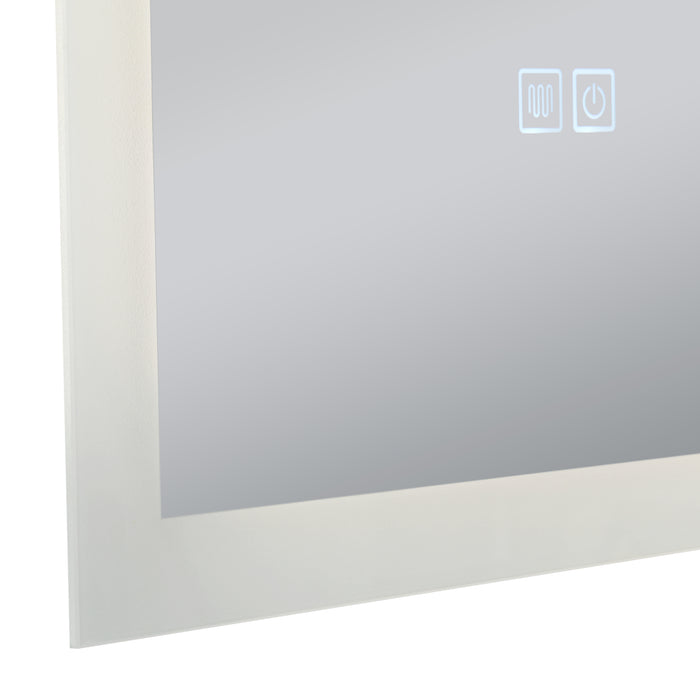 Specchio LED da Parete Scafa Multifunzionale Cornice Bianca 60 x 80 cm pro.tec