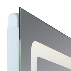 Specchio LED da Parete Chambave Multifunzionale Cornice Argentata 100 x 70 cm pro.tec