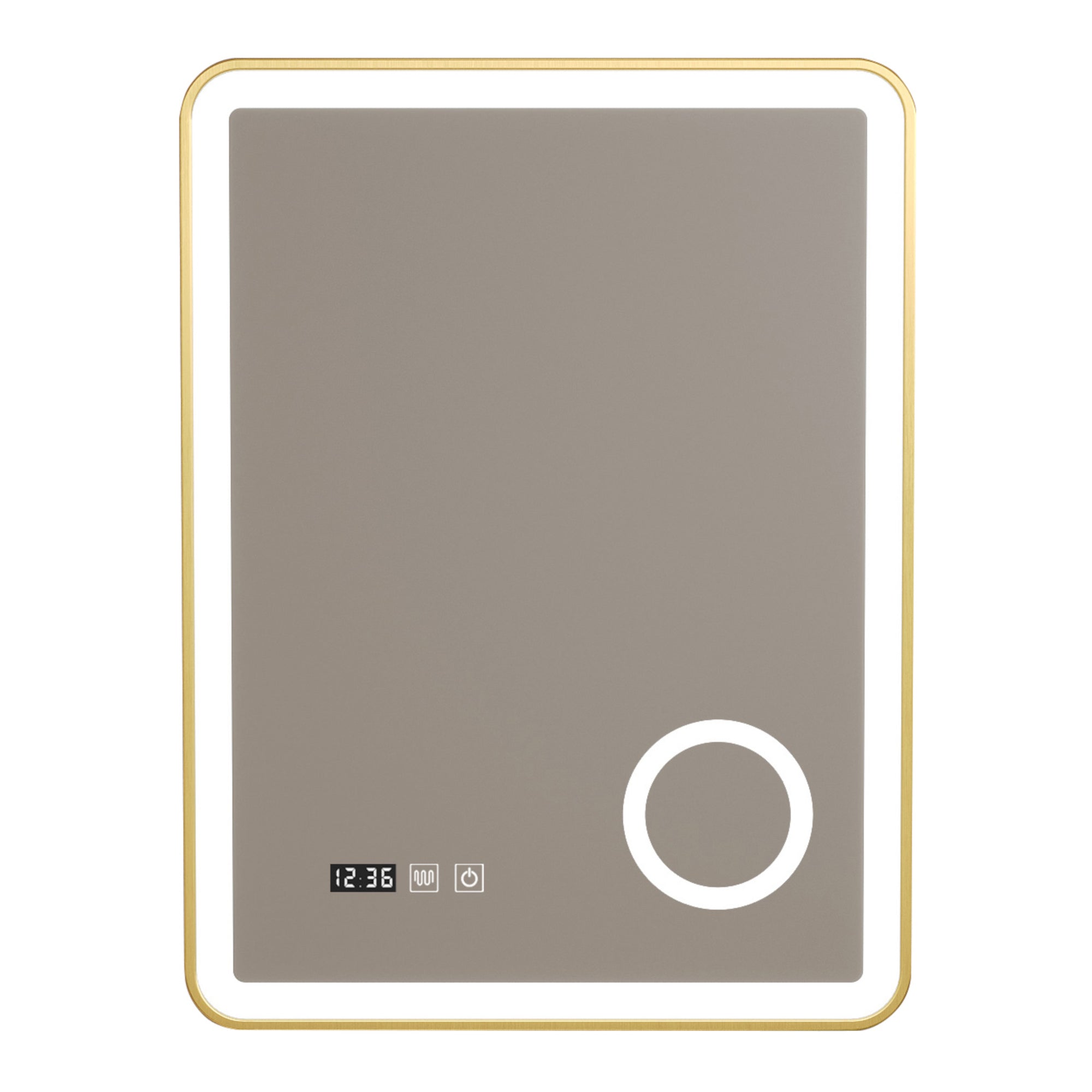 Specchio LED da Parete Pescara Multifunzionale 60 x 80 cm Cornice Dorata pro.tec