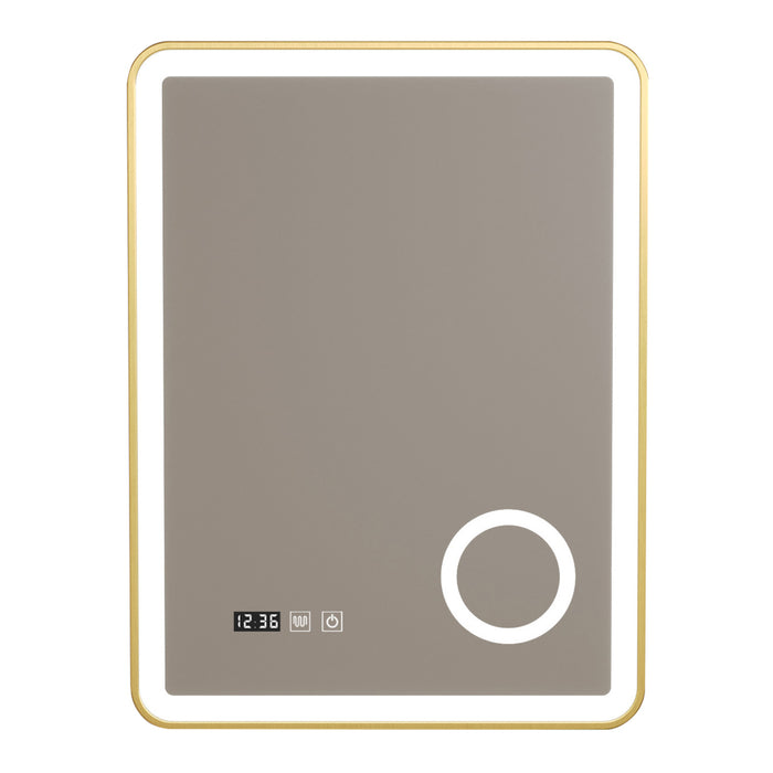 Specchio LED da Parete Pescara Multifunzionale 60 x 80 cm Cornice Dorata pro.tec