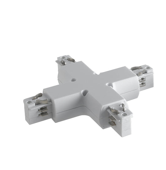 LED-TRACK-X CONNESSIONE A CROCE BIANCA PER BINARIO 18,1X18,1X3,4CM