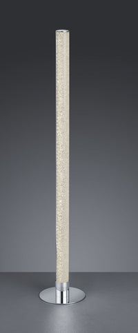 LEIA PIANTANA LED TUBO METACRILATO EFFETTO CRISTALLO E METALLO CROMATO CON TELECOMANDO FUNZIONE RGB H.105CM