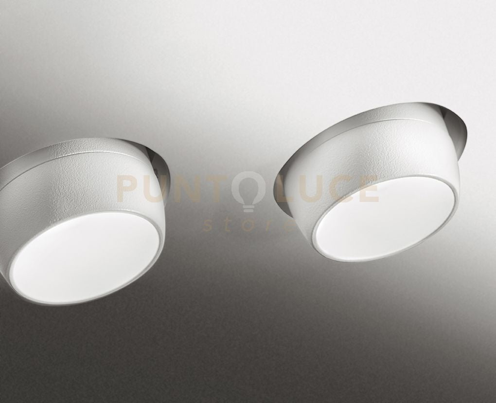 LELANTO faretto Incasso Orientabile 2 Luci attacco GU10 Bianco in alluminio e gesso l.20cm