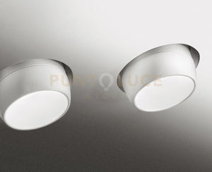 LELANTO faretto Incasso Orientabile 2 Luci attacco GU10 Bianco in alluminio e gesso l.20cm