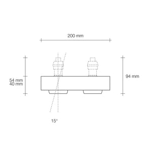 LELANTO faretto Incasso Orientabile 2 Luci Nero attacco GU10 l.20cm