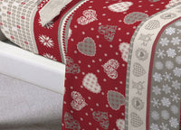 Completo Lenzuola Letto In 100% Cotone Stile Tirolese Disegno Corvara - 1 Piazza e Mezza - Corvara