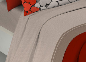 Completo Lenzuola In 100% Cotone Linea Digitale Spin-Off Disegno Love Love