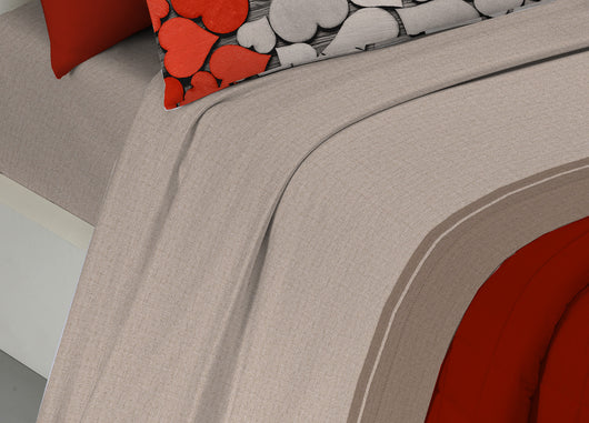Completo Lenzuola In 100% Cotone Linea Digitale Spin-Off Disegno Love Love
