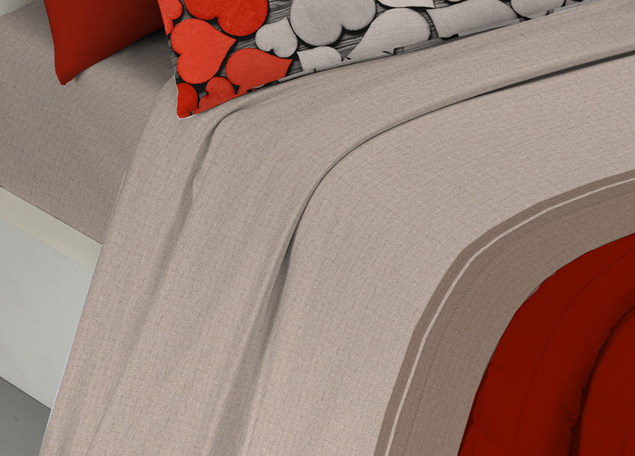 Completo Lenzuola In 100% Cotone Linea Digitale Spin-Off Disegno Love Love