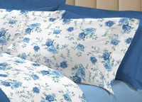 Completo Lenzuola Letto 100% Cotone Made Italy 3027 Disegno Sanderson - Singolo - Azzurro