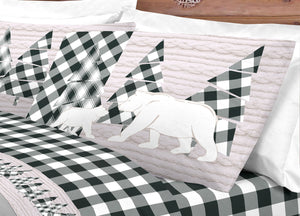 Completo Lenzuola Letto Pensieri Delicati 100% Cotone Dis. Canada - Matrimoniale - Grigio