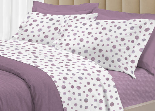 Completo Lenzuola Letto 100% Cotone Made Italy 3027 Disegno Dandy - Matrimoniale - Rosa