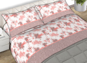 Completo Lenzuola In Morbida Flanella Made Italy Disegno Stain C.N - 1 Piazza E Mezza - Rosa