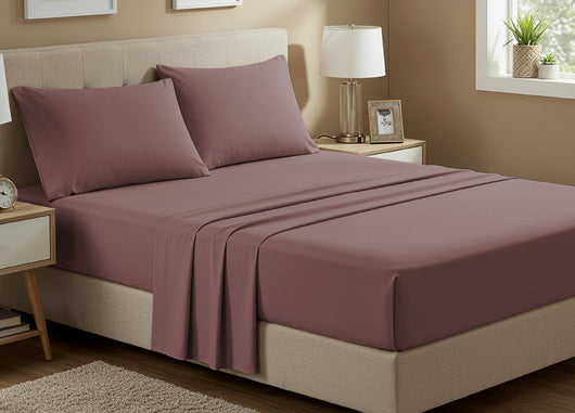 Completo Lenzuola No Stiro Estate In Tinta Unita In Microfibra Modello Francesca - Matrimoniale - Zephir