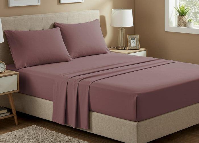 Completo Lenzuola No Stiro Estate In Tinta Unita In Microfibra Modello Francesca - Matrimoniale - Zephir