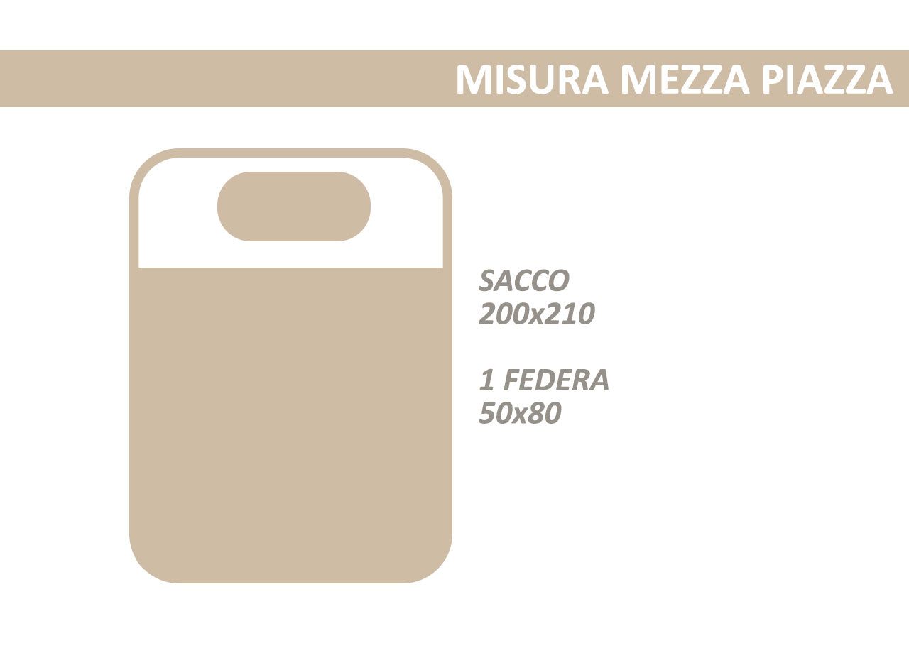 Copripiumino Sacco Piumone 100% Cotone Made In Italy Disegno Padel - Piazza E Mezza - Verde