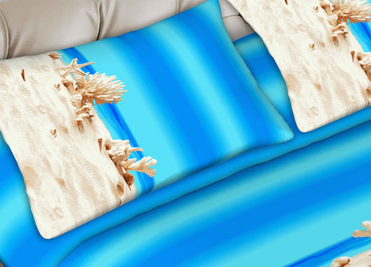 Completo Lenzuola Letto In 100% Cotone Made In Italy Vari Disegni C.N - Piazza E Mezza - Z-Mare