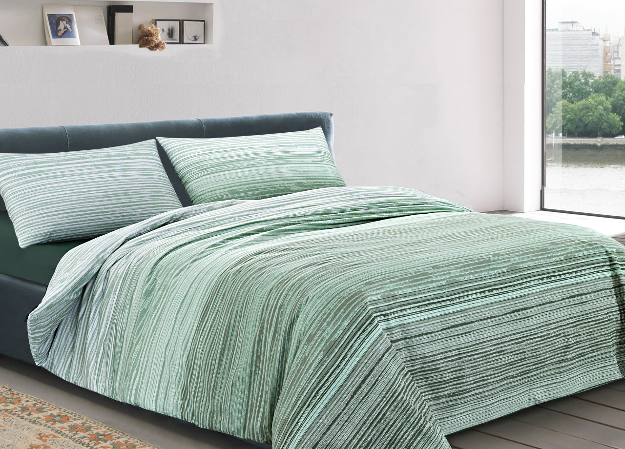 Copripiumino Sacco Piumone 100% Cotone Made In Italy Disegno Padel - Piazza E Mezza - Verde