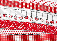 Copripiumino Sacco Piumone 100% Cotone Disegni Natalizi Invernali Renne Cuori OB - Matrimoniale - Dream Rosso