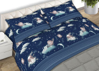 Completo Lenzuola Letto 100% Cotone Made Italy Disegno Planet CN - Piazza e Mezza - Planet