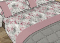 Completo Lenzuola Letto Matrimoniale 100% Cotone Made Italy Dis. Sonia CN - 2 Piazze - Rosa