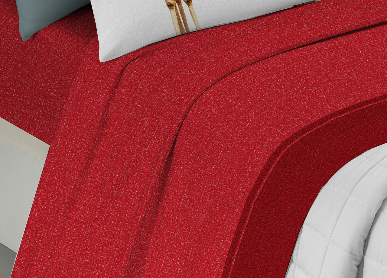 Completo Lenzuola Matrimoniale 100% Cotone Digitale Spin-Off Giraffa