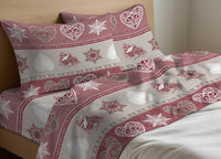 Completo Lenzuola Letto In 100% Cotone Made Italy Disegno Stelvio - Piazza E Mezza - Stelvio