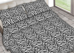 Completo Lenzuola In 100% Cotone Matrimoniale Dis. Zebrato C.N.