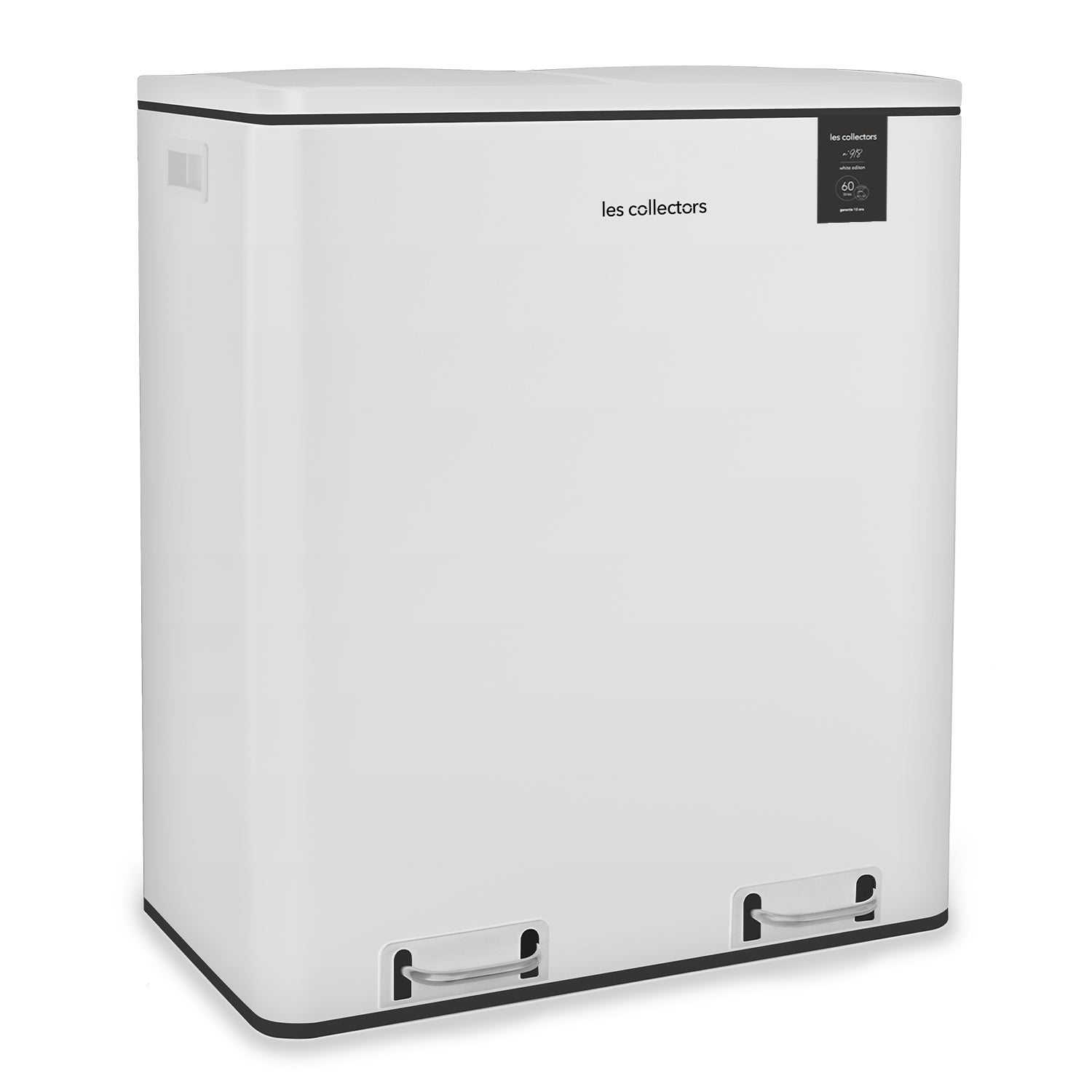 Les Collectors Pattumiera da cucina per differenziata, 2x30L, in acciaio inox, bianco