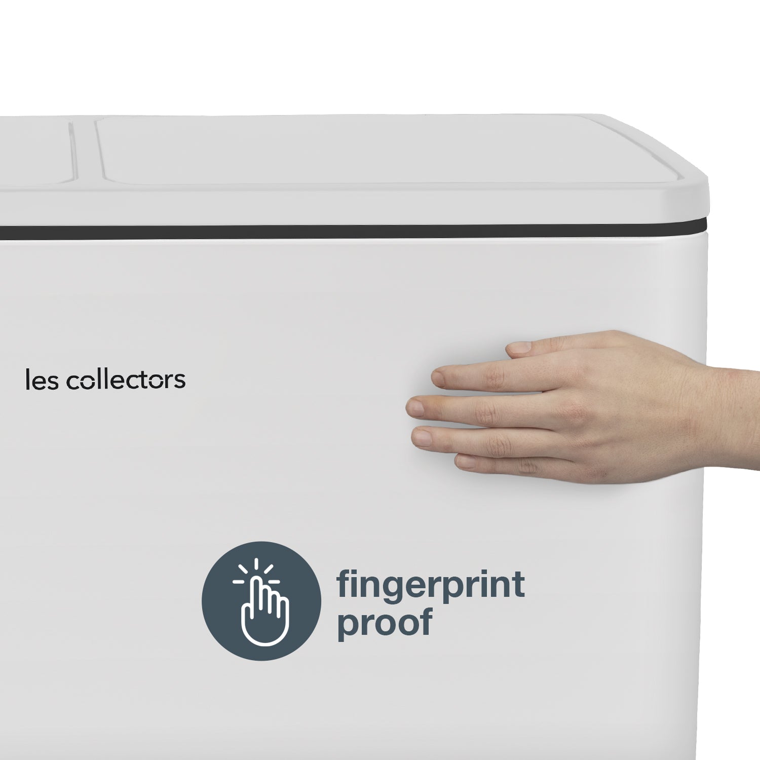 Les Collectors Pattumiera da cucina per differenziata, 2x30L, in acciaio inox, bianco