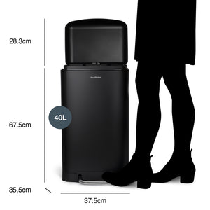 Pattumiera a pedale 40L - nero