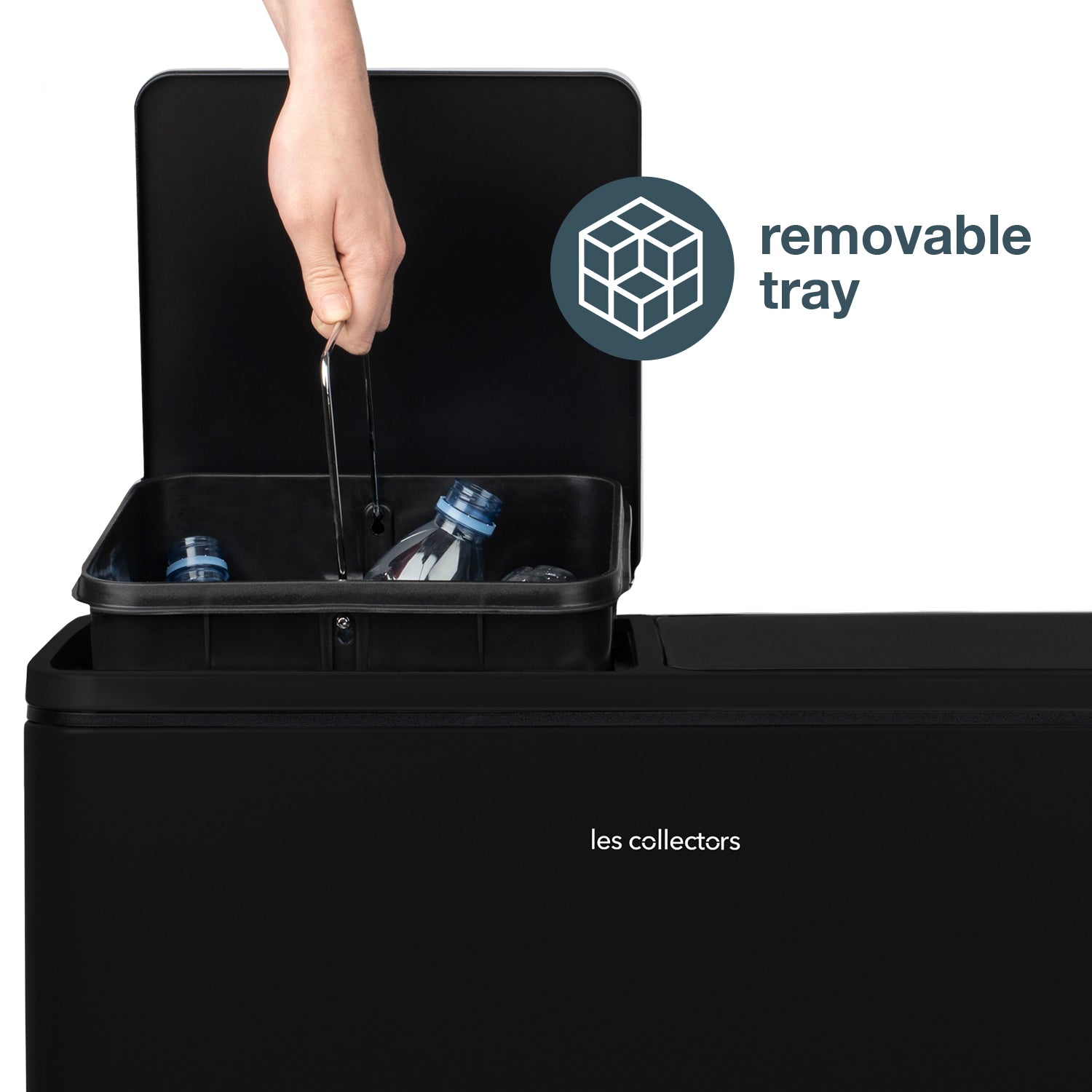 Pattumiera per differenziata 2x30L nera