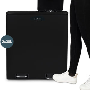 Pattumiera per differenziata 2x30L nera