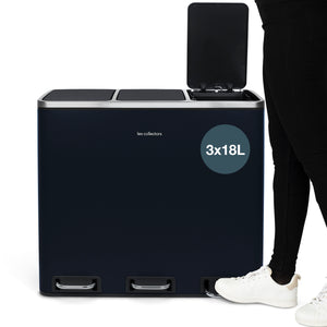 Pattumiera per differenziata 3x18L blu