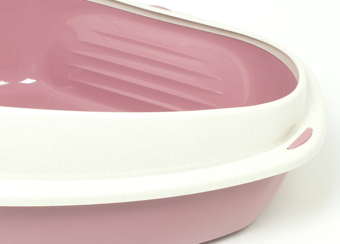 Lettiera Toilette Per Gatti Angolare 49x40x17,5cm Modello 700090 Colore Rosa