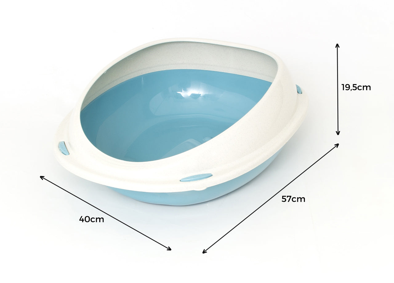 Lettiera Toilette Per Gatti Ovale 57x40x19cm Modello 700089 Colore Azzurro