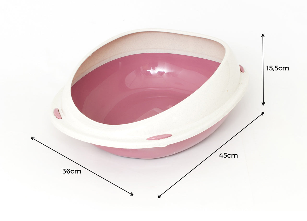 Lettiera Toilette Per Gatti Ovale 45x36x15,5cm Modello 700088 Colore Rosa