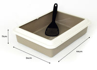 Lettiera Toilette Per Gatti Rettangolare 44x34x11cm Con Paletta Mod 700092 Beige