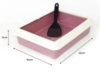 Lettiera Toilette Per Gatti Rettangolare 44x34x11cm Con Paletta Mod 700092 Rosa