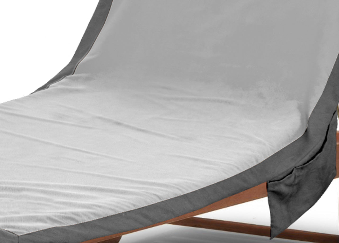 Telo Mare Lettino In Microfibra Spiaggia Piscina Mod Tinta Unita Comodo - 75x185 - Grigio Ch-Grigio Sc
