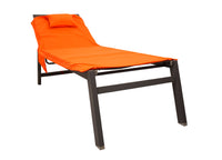 Lettino Mare Microfibra Lettino Con Cuscino E Tasche Modello Fluo - Lettino - Arancio