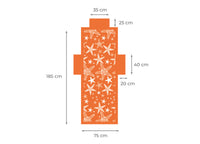 Telo Mare Microfibra Da Lettino Con Cuscino E Tasche Modello Miami Arancio