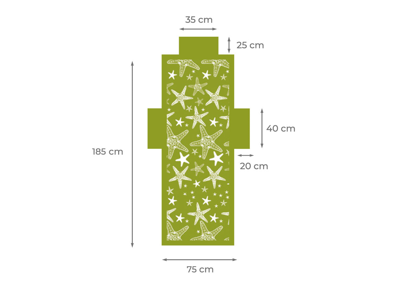 Telo Mare Microfibra Da Lettino Con Cuscino E Tasche Modello Miami Verde