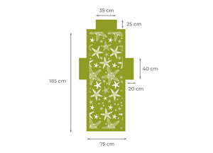 Telo Mare Microfibra Da Lettino Con Cuscino E Tasche Modello Miami Verde