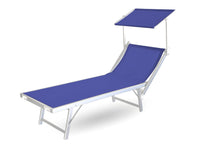 Lettino Spiaggia Piscina Schienale Regolabile Pieghevole Camping Beach La Plata - Lettino - Blu